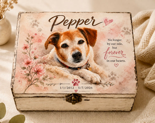 Personalized Pet Memory Box | Custom Pet Memorial Keepsake Box